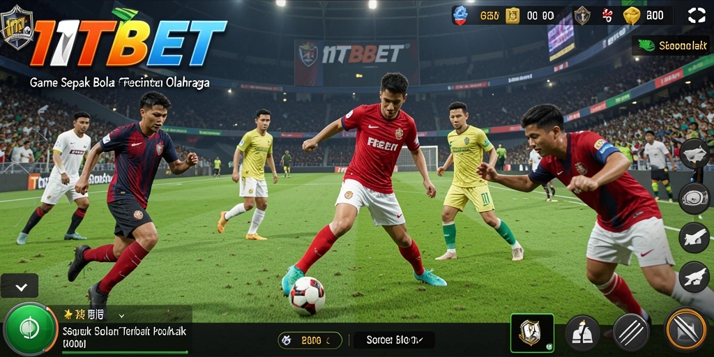 Tangkapan layar menunjukkan aksi permainan sepak bola yang mendebarkan.
