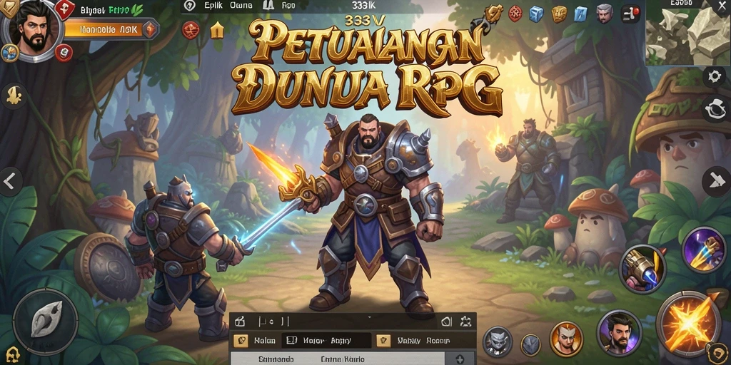 Tangkapan layar menunjukkan aksi intens dan karakter menarik dalam RPG.