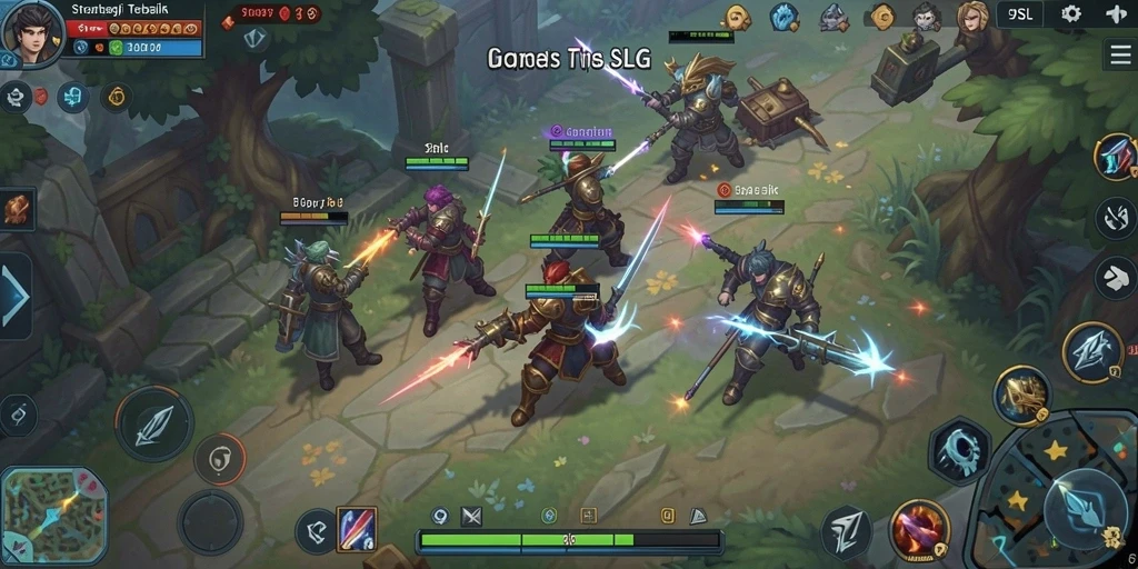 Screenshot menunjukkan pertempuran strategis di dalam 9SL.