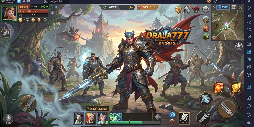 Tangkapan layar gameplay DRAJA777 yang menunjukkan aksi pertarungan menarik.