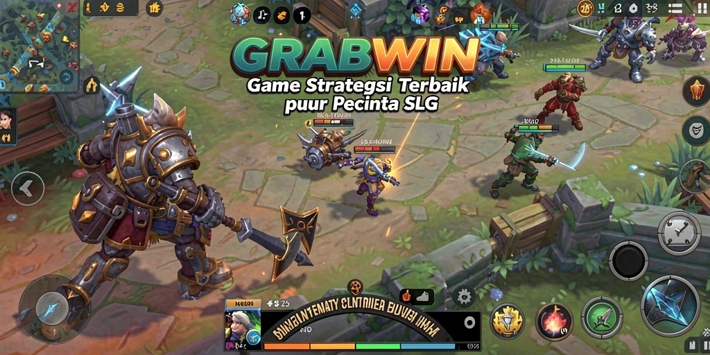 Tampilan gameplay menarik dari GRABWIN dengan peta strategis.