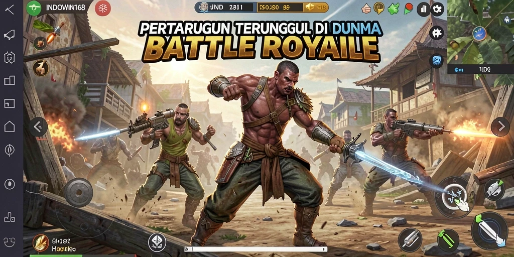 Gameplay seru INDOWIN168 dengan pertarungan Battle Royale yang intens.