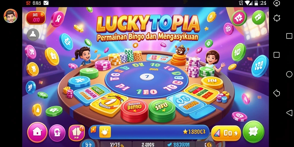 Screenshot gameplay LUCKYTOPIA yang memperlihatkan keseruan permainan Bingo.
