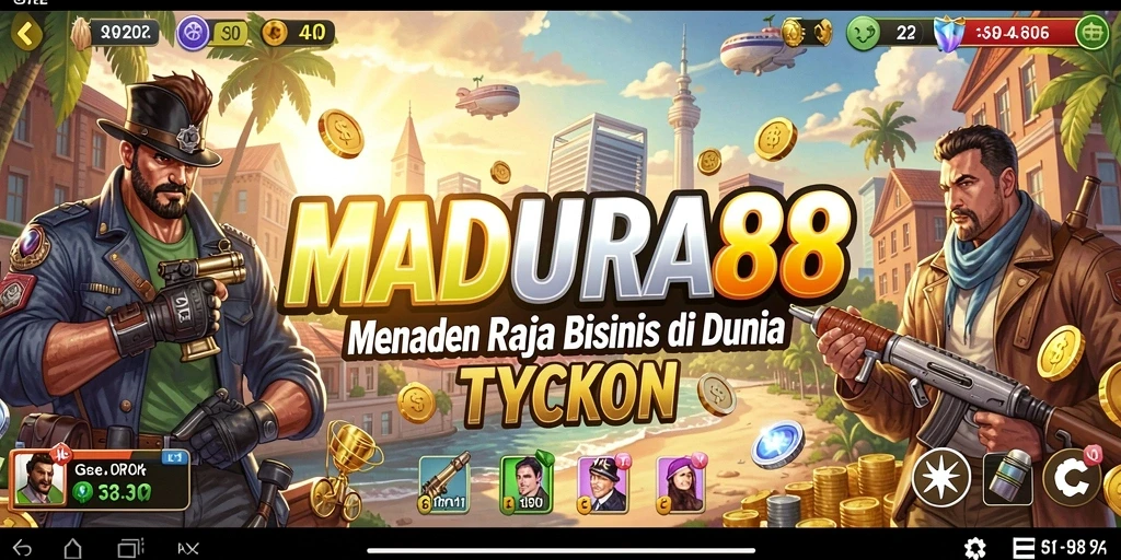 Tampilan gameplay MADURA88 yang menonjolkan strategi bisnis.