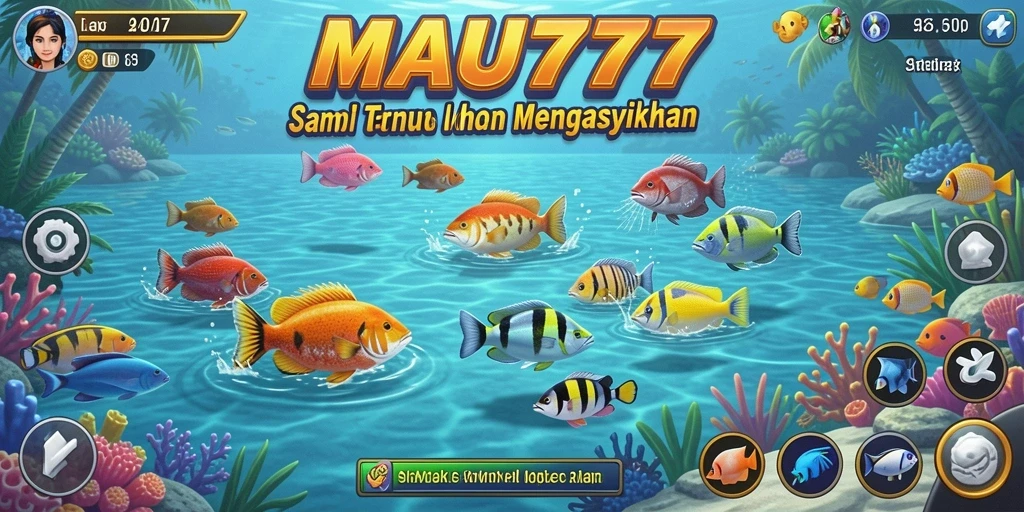 Tampilan gameplay MAU777 dengan aksi tembak ikan yang seru.