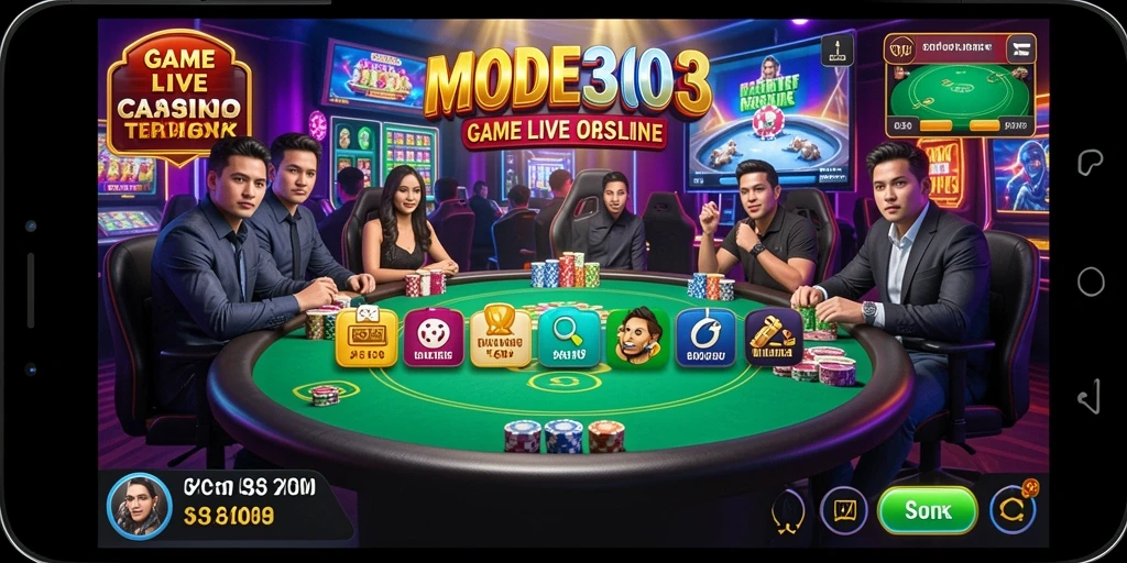 Tampilan gameplay Live Casino yang menegangkan dan interaktif di MODE303.