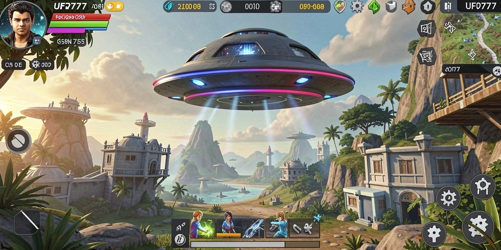 Tampilan gameplay Open World yang menarik dan luas di UFO777.