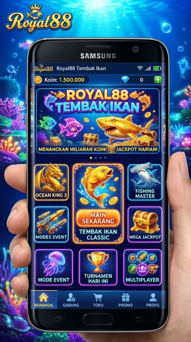 Menu kategori aplikasi royal88 yang mudah diakses.